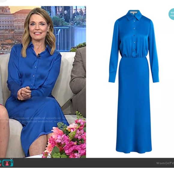 Favorite Daughter | Dresses | Nwt Favorite Daughter Take Me Seriously Long  Dress Sapphire Blue Satin | Poshmark
